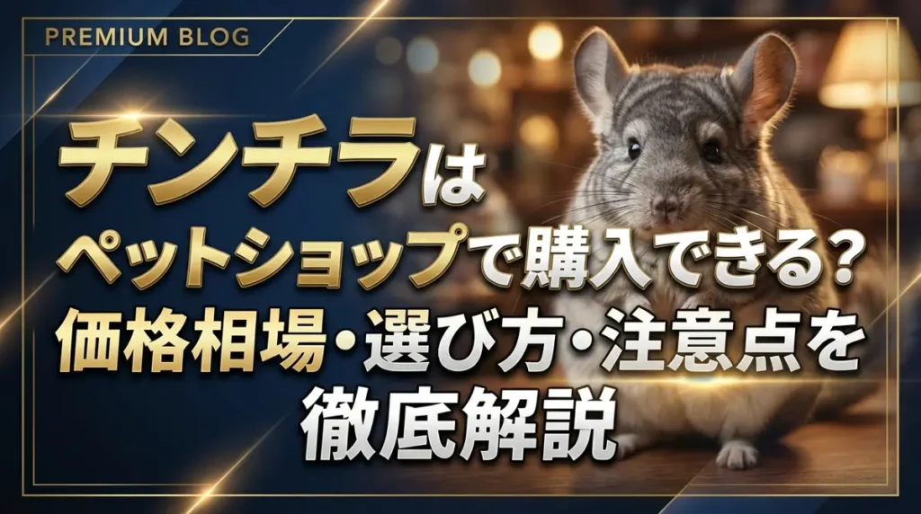 チンチラはペットショップで購入できる？価格相場・選び方・注意点を徹底解説
