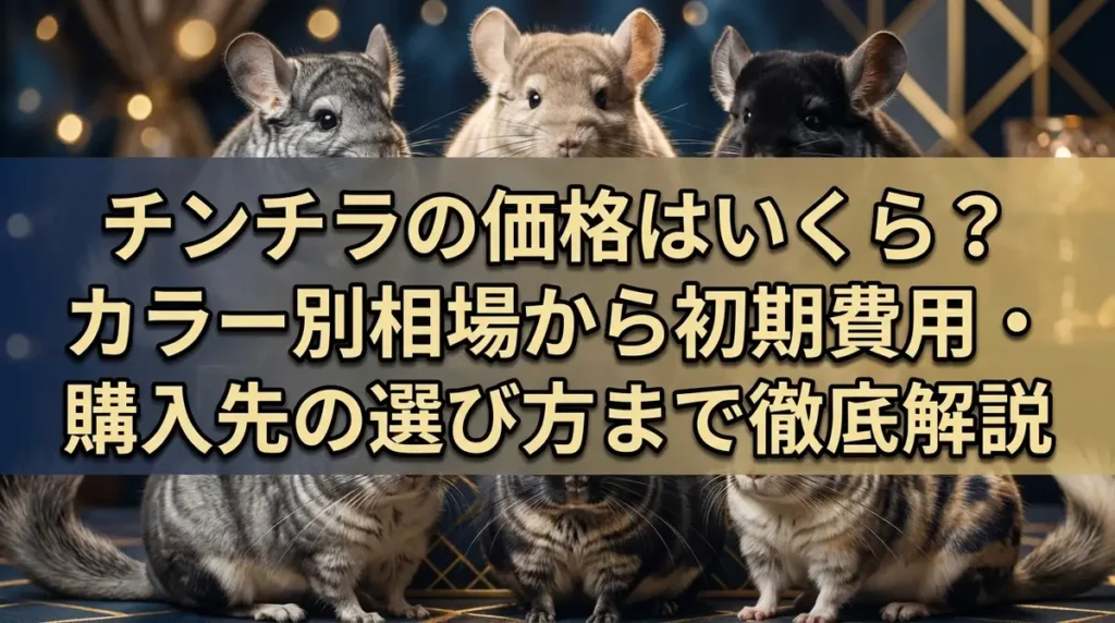 チンチラの価格はいくら？カラー別相場から初期費用・購入先の選び方まで徹底解説