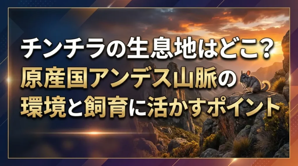 チンチラの生息地はどこ？原産国アンデス山脈の環境と飼育に活かすポイント