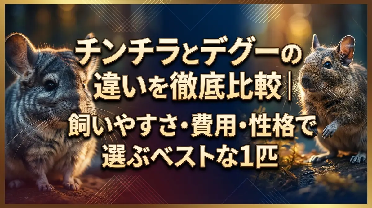 チンチラとデグーの違いを徹底比較｜飼いやすさ・費用・性格で選ぶベストな1匹