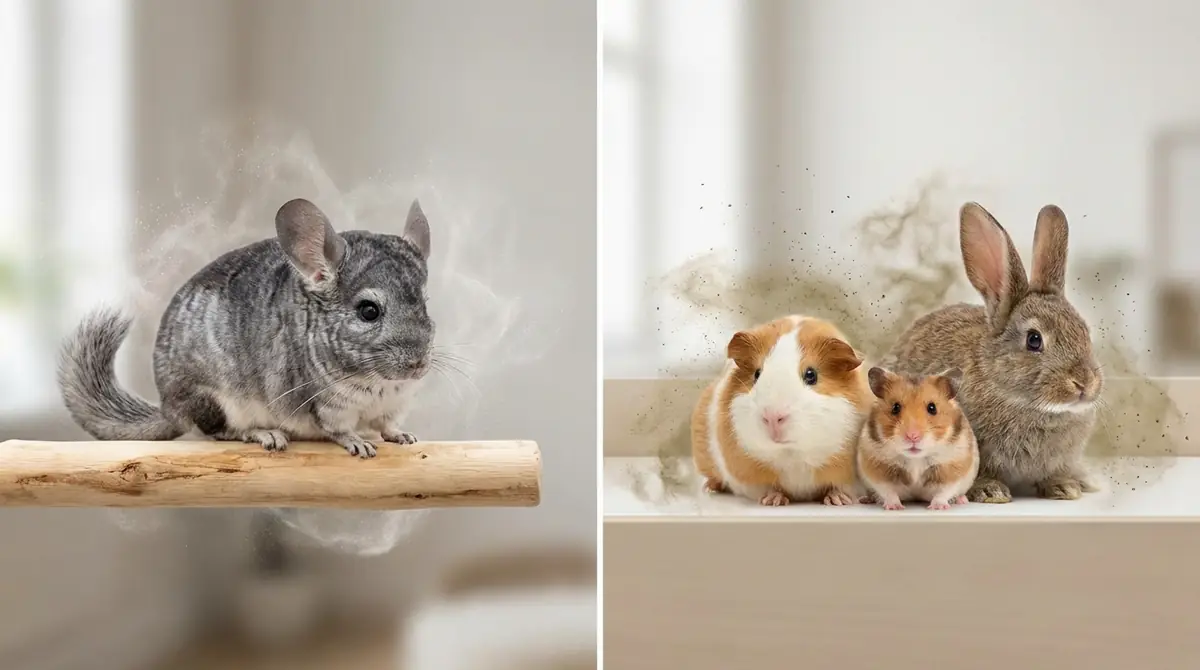 チンチラと他の小動物の臭いを比較