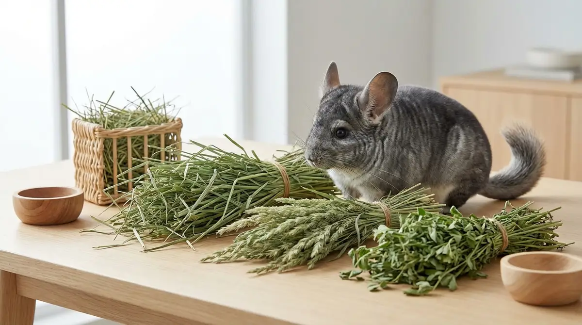 チンチラの主食|牧草の種類と選び方
