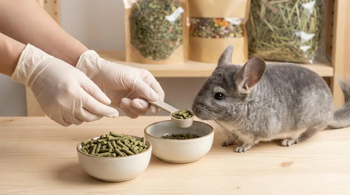 チンチラの副食|ペレットの選び方と適量