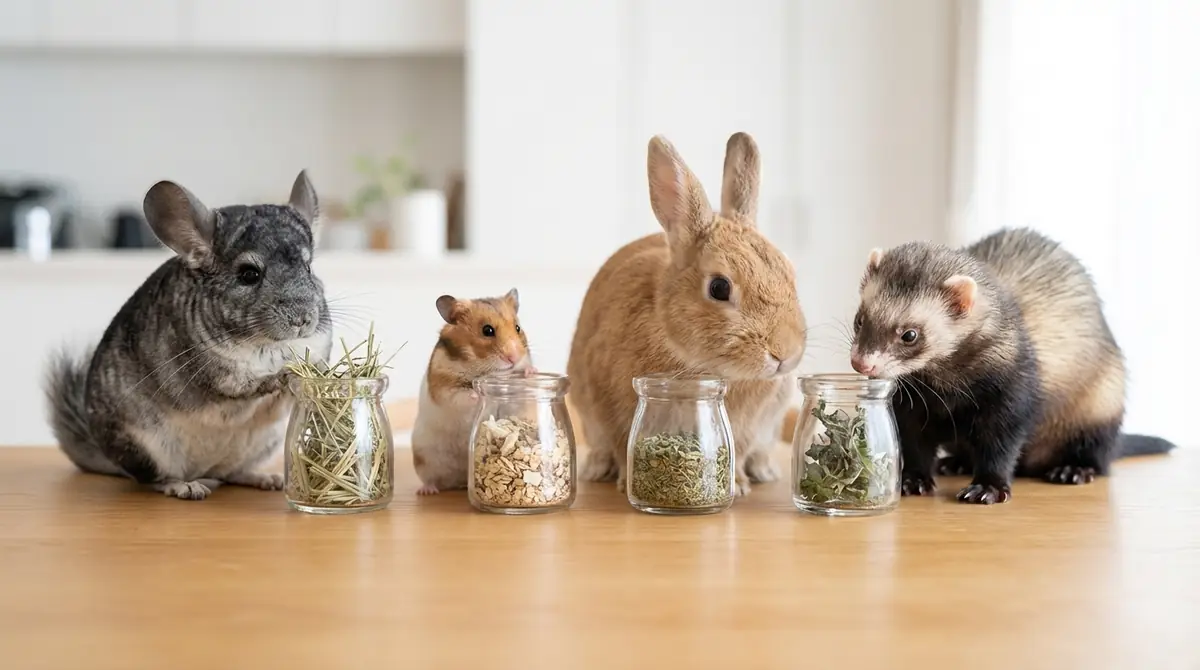 チンチラと他の小動物の匂いを比較｜ハムスター・うさぎ・フェレットとの違い