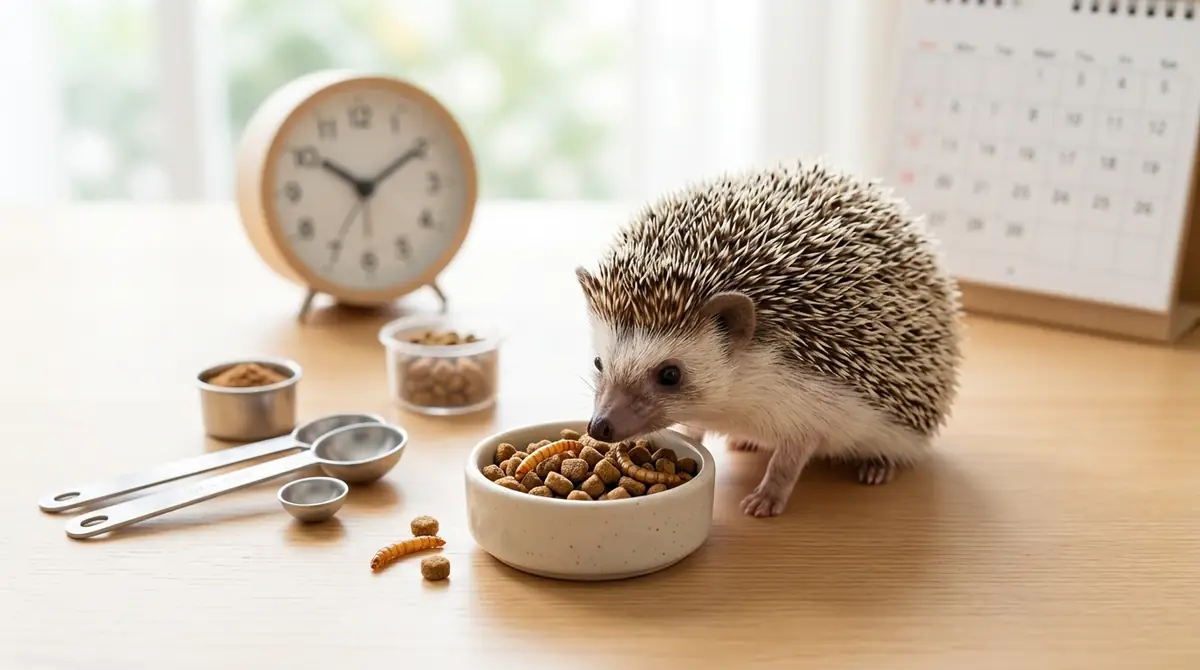 ハリネズミの餌の量と与え方|頻度・タイミングを解説