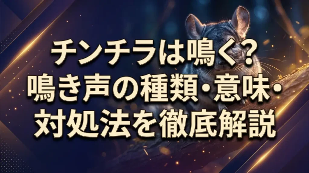 チンチラは鳴く？鳴き声の種類・意味・対処法を徹底解説