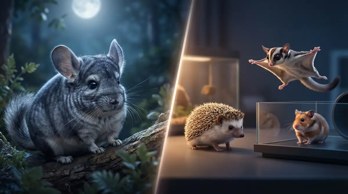 チンチラと他の夜行性ペットを比較