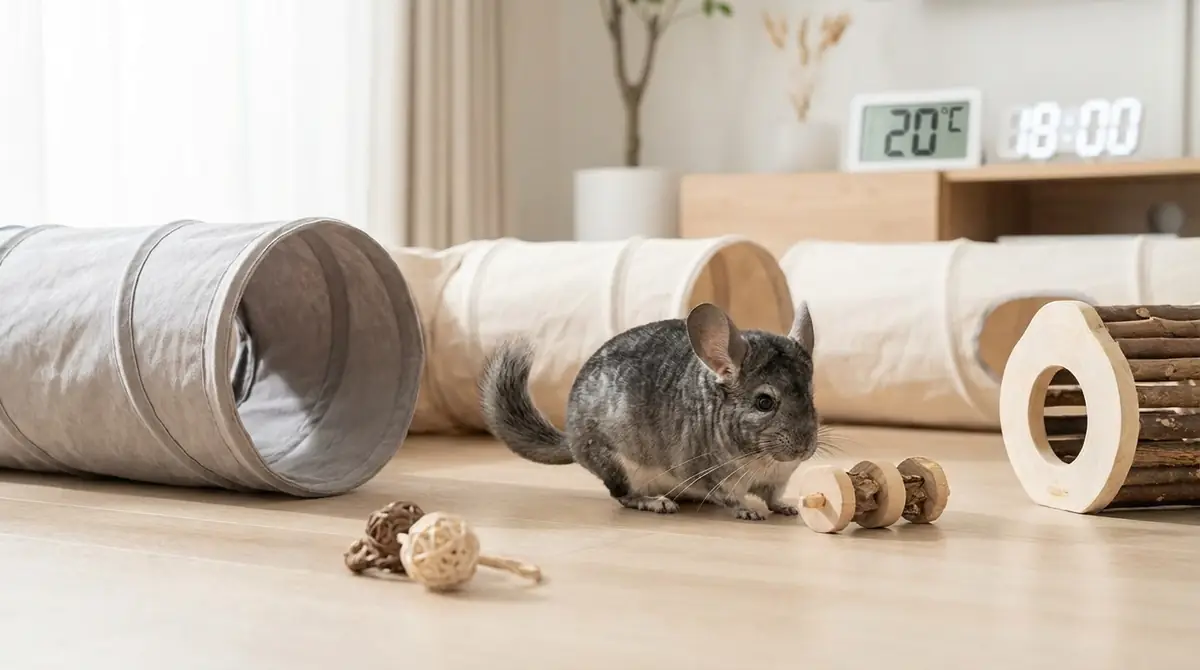 チンチラの部屋んぽ基本データ【時間・頻度・温度の目安】