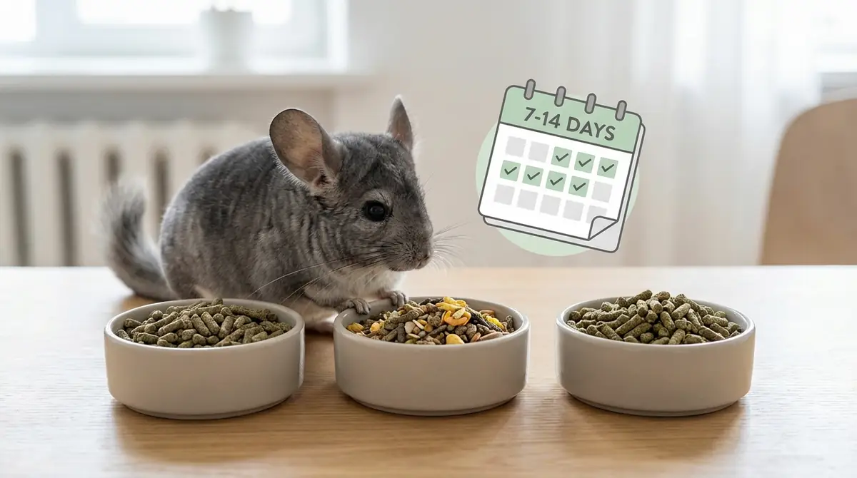 チンチラのフード切り替え方法｜7-14日スケジュール