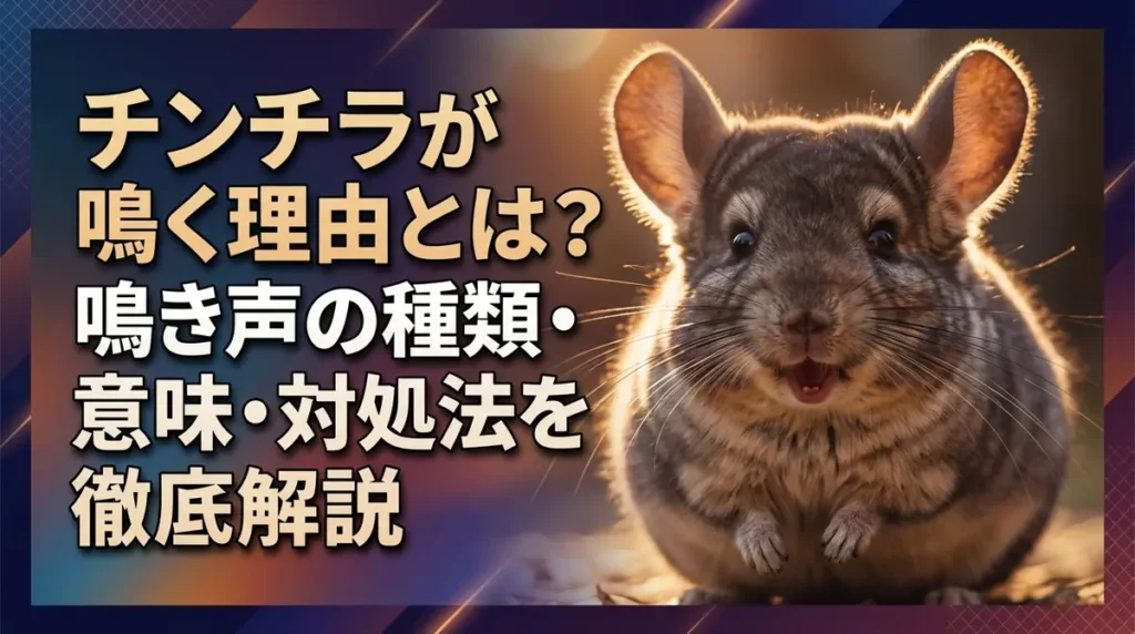 チンチラが鳴く理由とは？鳴き声の種類・意味・対処法を徹底解説