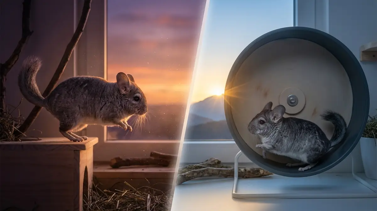 チンチラは夜行性｜活動のピークは夕方〜明け方