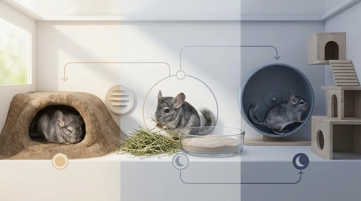 チンチラの1日の行動パターンを図解で紹介