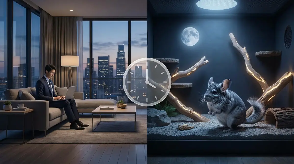 一人暮らし・共働きでも飼える？夜行性チンチラとの相性診断