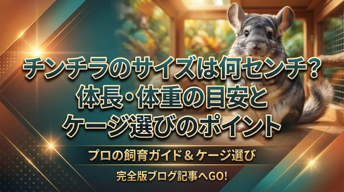 チンチラのサイズは何センチ？体長・体重の目安とケージ選びのポイント