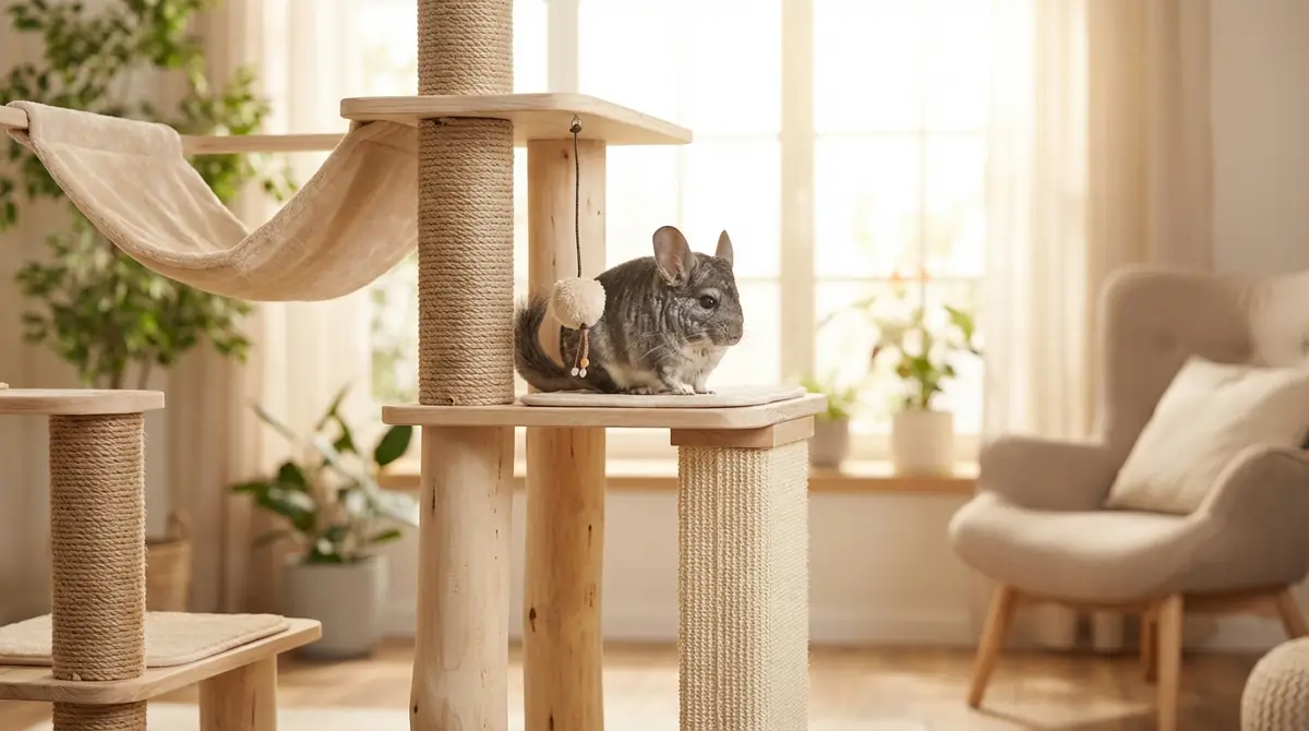 キャットタワーで代用できる？チンチラに使う際の注意点