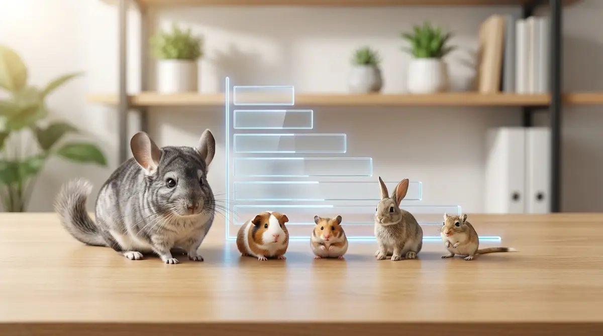 チンチラと他の小動物の平均寿命を比較