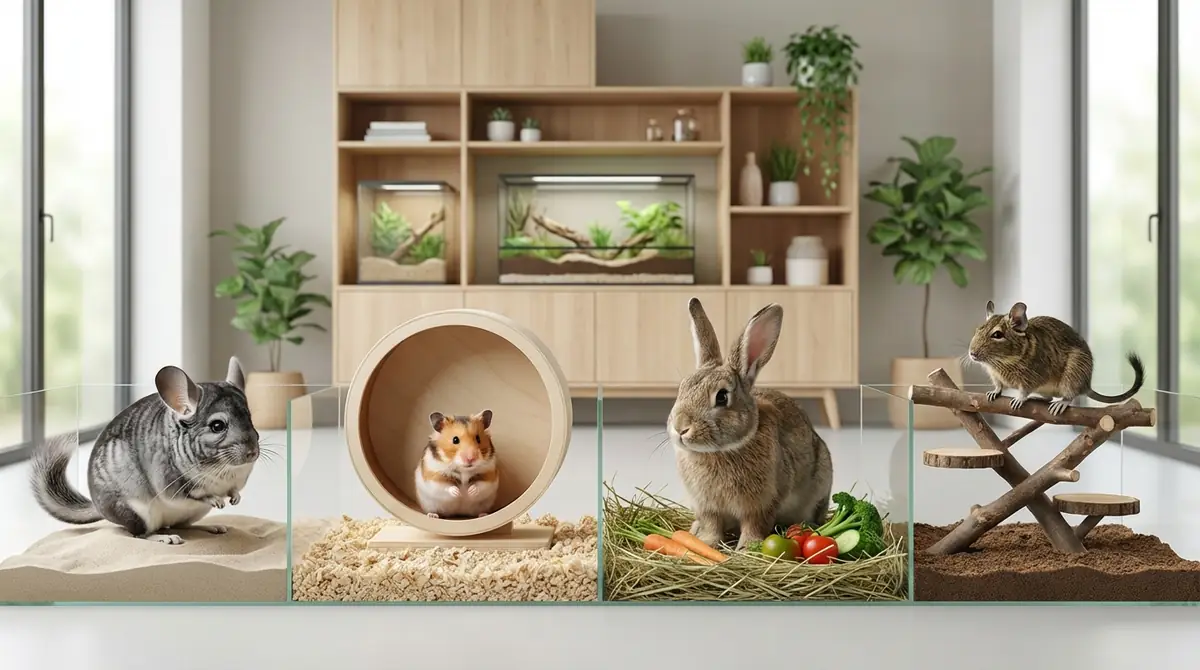 チンチラと他の小動物の特徴を比較｜ハムスター・うさぎ・デグーとの違い