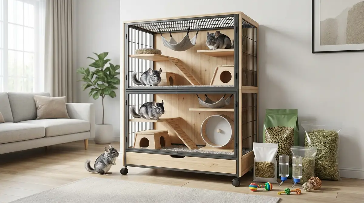 チンチラの多頭飼いに必要なケージサイズと費用の目安