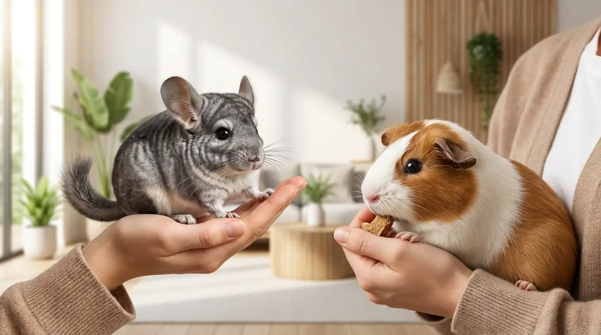 チンチラとモルモットの性格・なつきやすさを比較